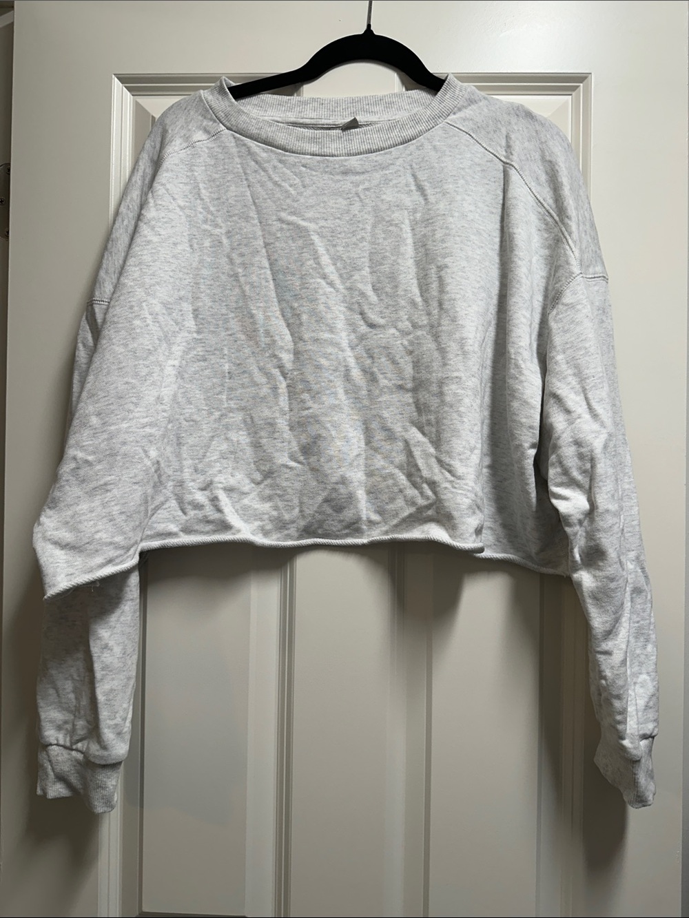 ASOS Light Gray Cropped Crewneck Sweatshirt